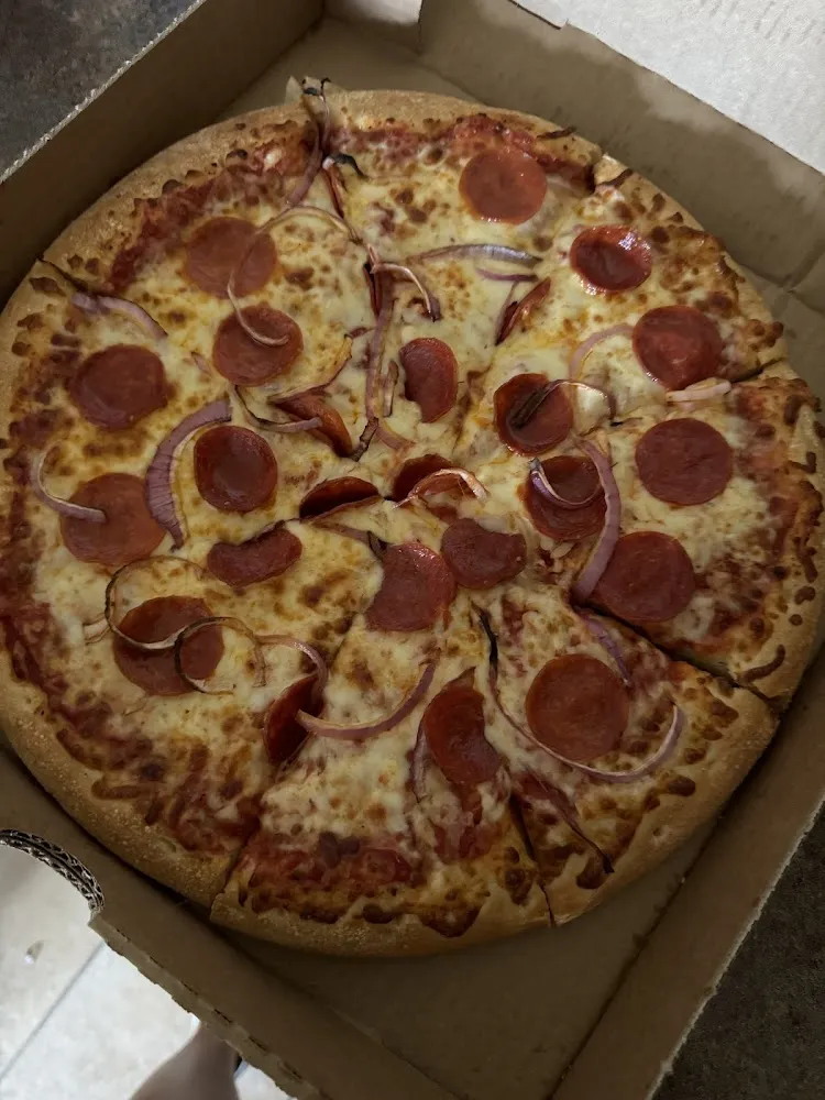Pepperoni and Onion Pizza